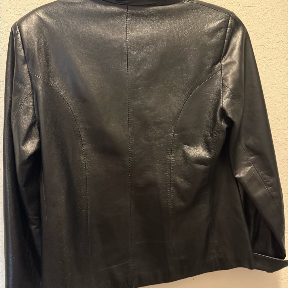 Vera Pelle Classic Black Buttery Soft Leather Jacket for Women Size 42 - Picture 3 of 9